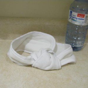 BNNU white terry cloth headband